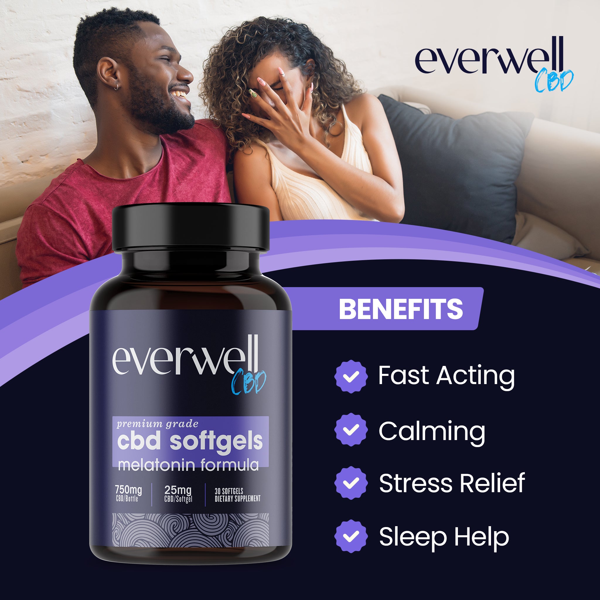 Broad Spectrum CBD Softgels with Melatonin - NO THC