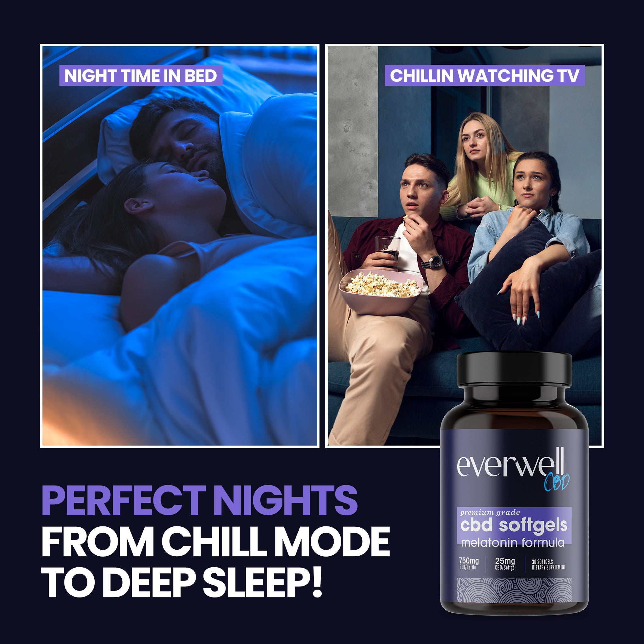 Broad Spectrum CBD Softgels with Melatonin - NO THC