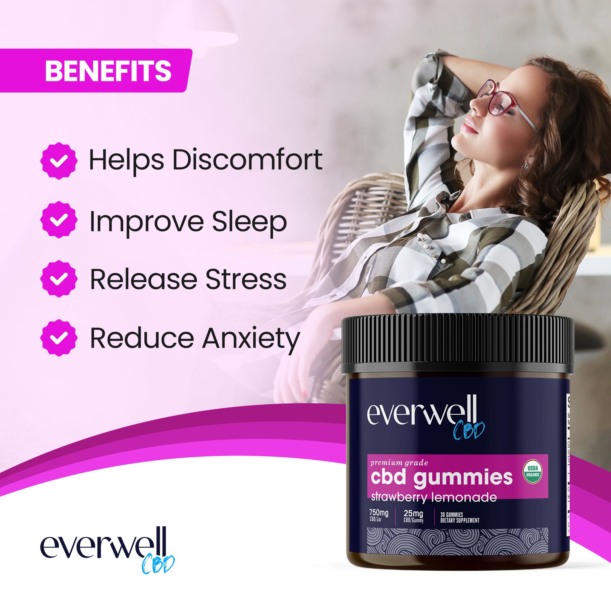 Broad Spectrum Organic CBD Gummies - NO THC