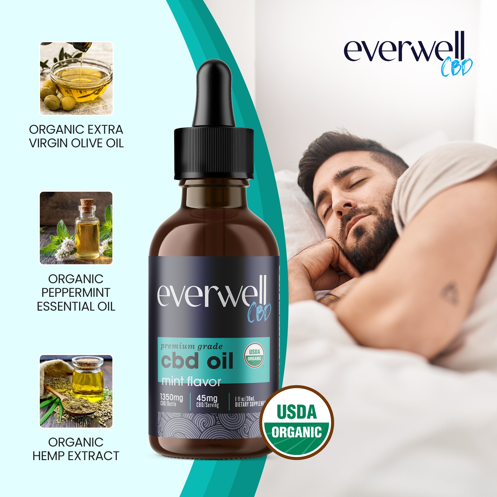 Broad Spectrum Organic CBD Oil Drops - NO THC