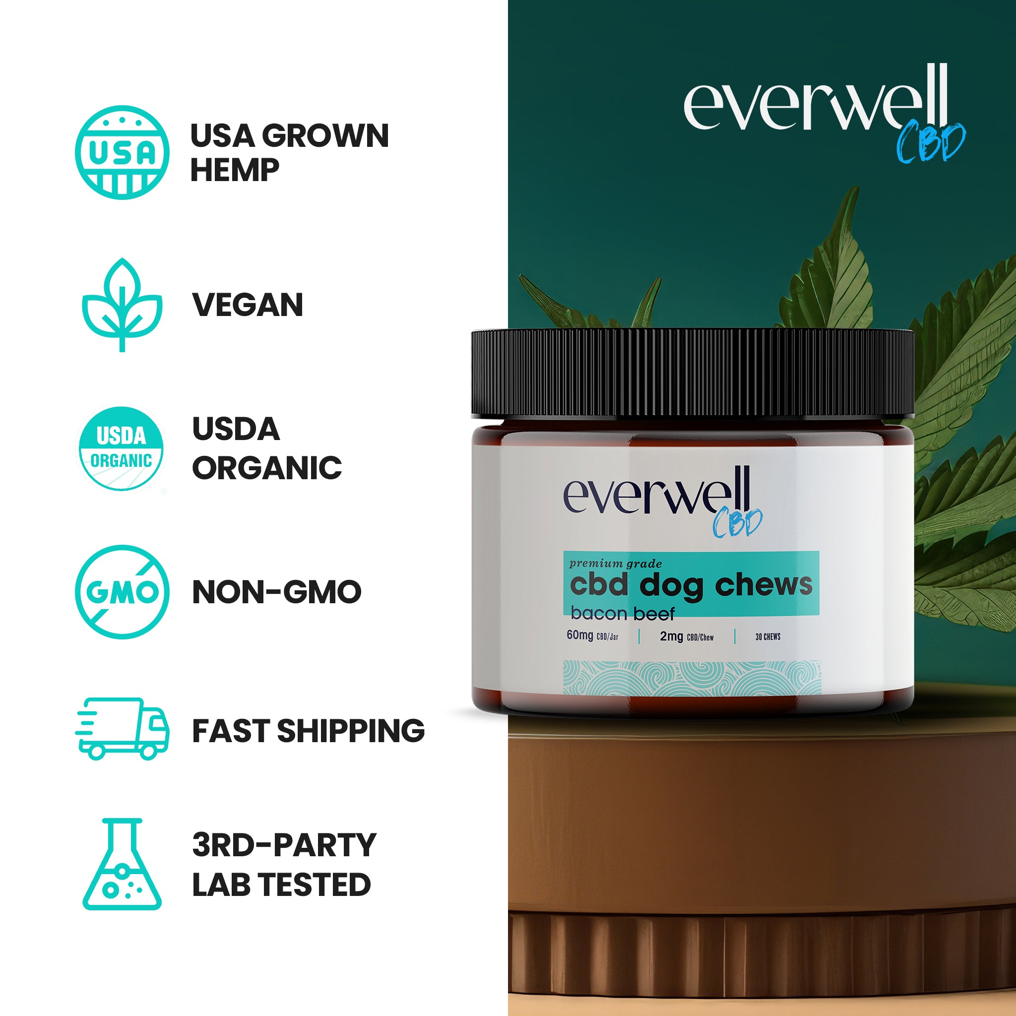 Broad Spectrum CBD Dog Treats - NO THC