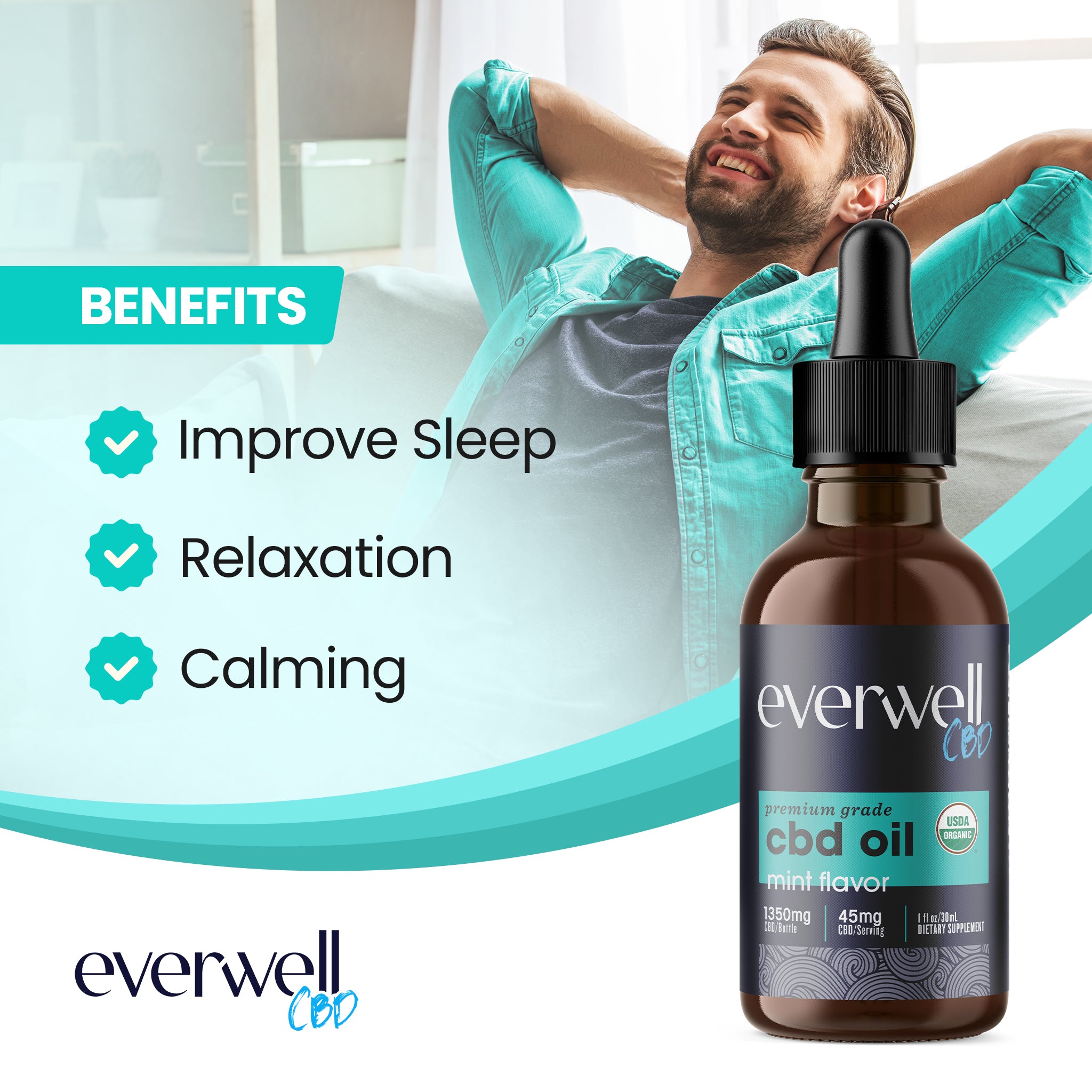 Broad Spectrum Organic CBD Oil Drops - NO THC