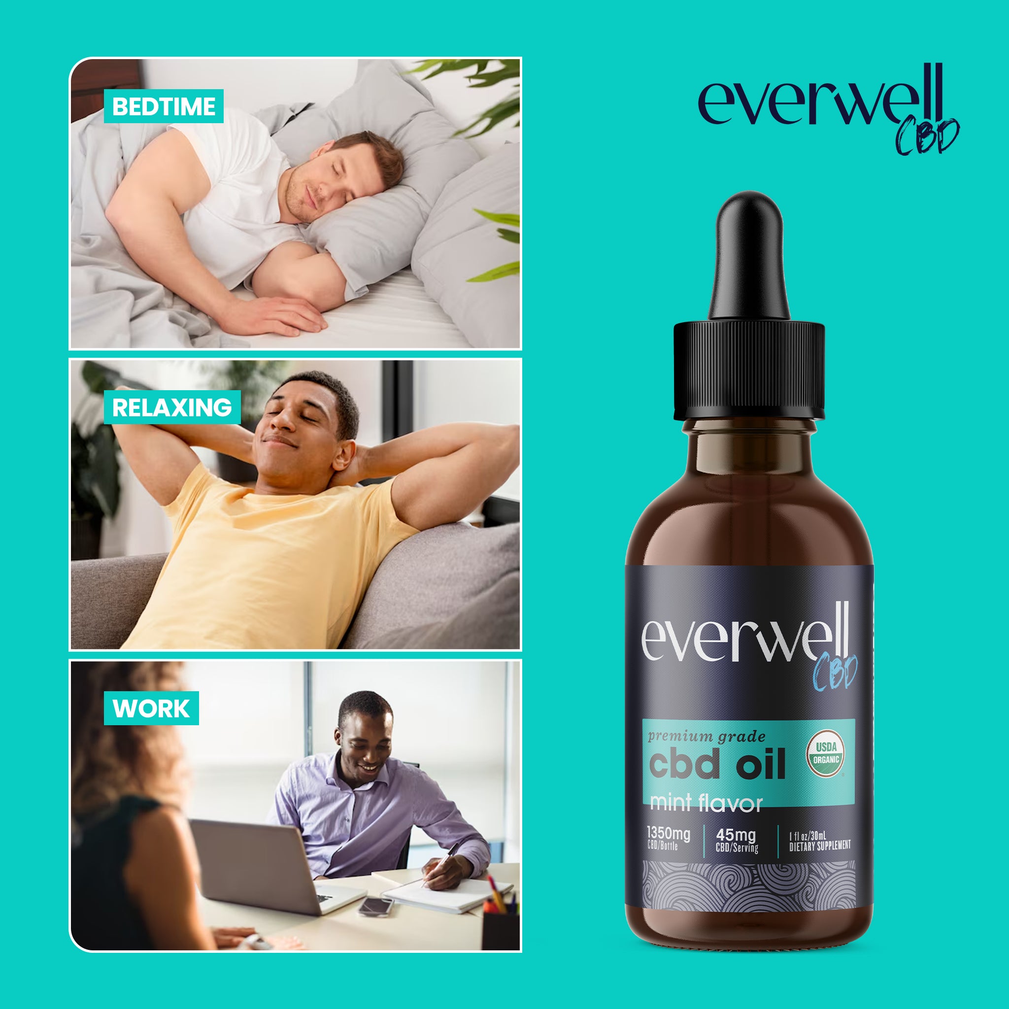 Broad Spectrum Organic CBD Oil Drops - NO THC