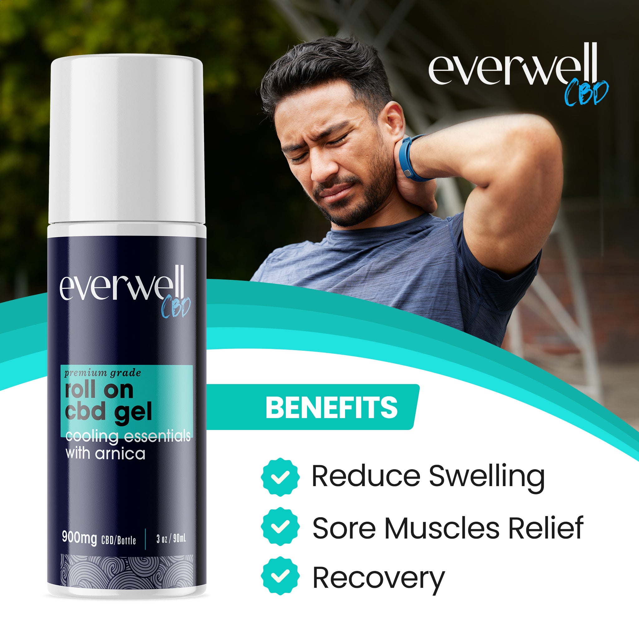 CBD Roll-On Muscle Gel with Arnica - NO THC